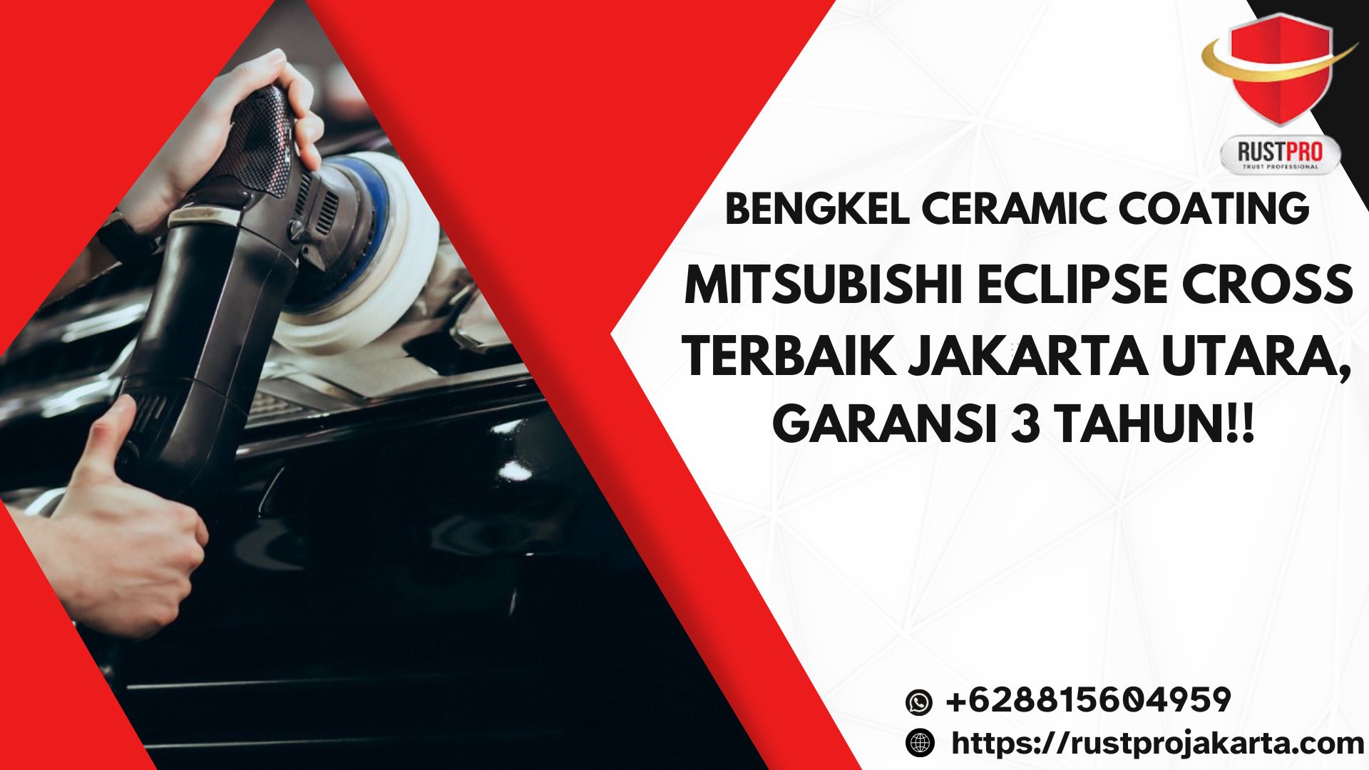 Bengkel Ceramic Coating Mitsubishi Eclipse Cross Terbaik Jakarta Utara, Garansi 3 Tahun!!