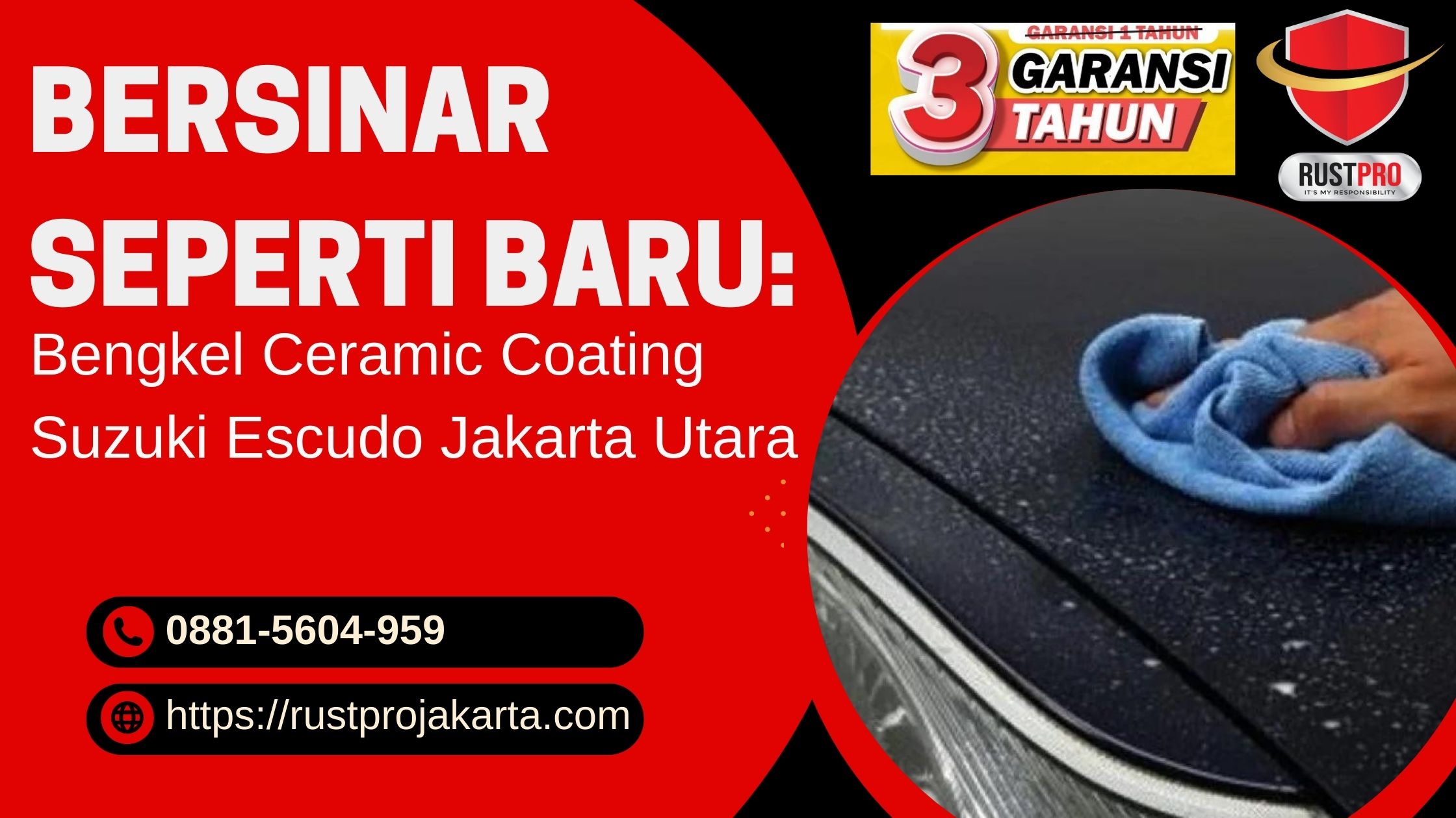 Bersinar Seperti Baru: Bengkel Ceramic Coating Suzuki Escudo Jakarta Utara