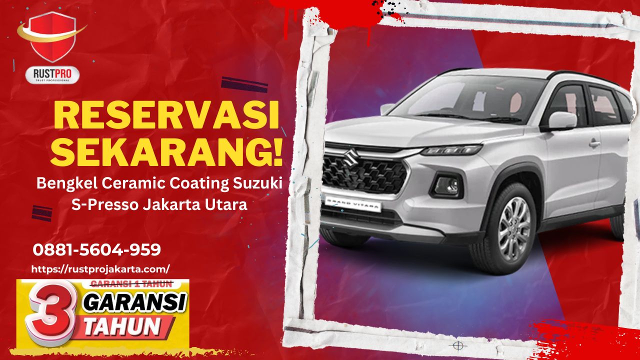 Reservasi Sekarang! Bengkel Ceramic Coating Suzuki S-Presso Jakarta Utara